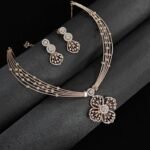 🌸 blossom radiance silver necklace set with rose gold polish ✨